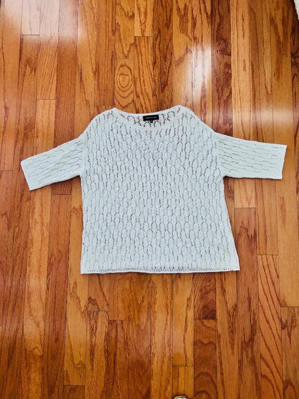 Jones New York White Short Sleeve Sweater, Size M